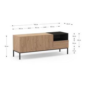 Muebletv Cailin 2P1C1H 140CM Sepet/negro miniatura 5