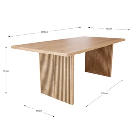 Mesa Rectangular 200 Cm Color Marrón miniatura 3