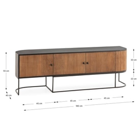 Mueble Tv Curve 160 Cm Marrón miniatura 5