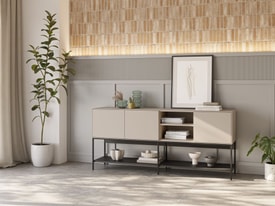 Aparador Amira 3P2H 180cm Crema/Negro miniatura 3