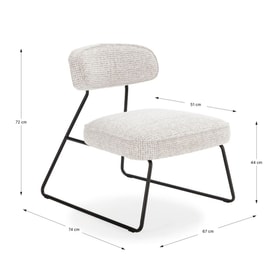 Silla Elon Blanco/beige miniatura 3