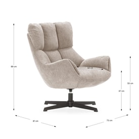 Sillón Odette Crema Patas miniatura 3