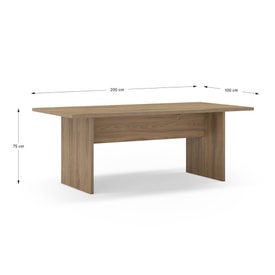 Mesa Rectangular 200 Cm Color Marrón miniatura 3