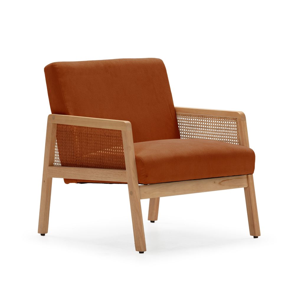 Sillón Brazo Madera Ratan Color