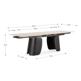 Mesa Extensible Travertino Pata miniatura 7