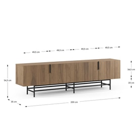 Mueble Tv 200 Cm Color Marrón miniatura 4