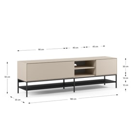 Muebletv Amira 2P2H 180CM Crema/negro miniatura 5
