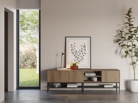 Mueble de TV Amira 2P2H 180CM Roble-ud/negro miniatura 4