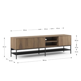 Mueble de TV Amira 2P2H 180CM Roble-ud/negro miniatura 5