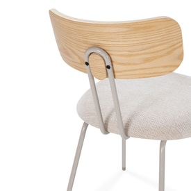 Silla Beige Patas Metal miniatura 4