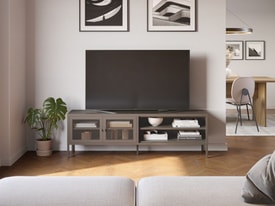 Mueble Tv 2 Puertas Marrón miniatura 3