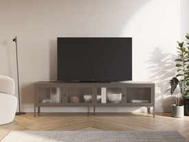 Mueble Tv 4 Puertas Marrón miniatura 3