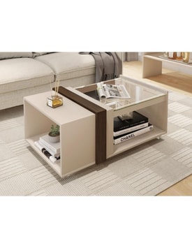 Mesa Baja Cristal Blanco miniatura 2