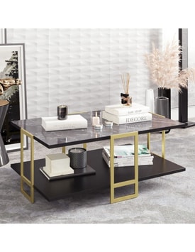 Mesa Baja Negro Con Metal