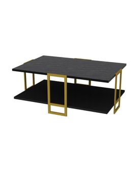Mesa Baja Negro Con Metal miniatura 4