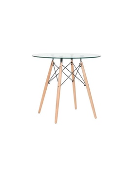 Mesa Star Madera Cristal 100 Cms Diámetro Color