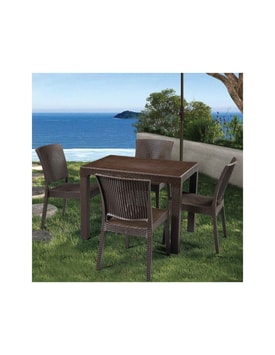 Mesa Diseño Imitación Rattán Color Marrón miniatura 2