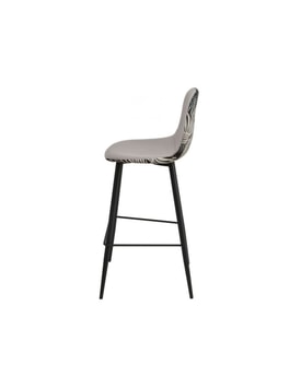 Taburete Diseño Tapizado Gris miniatura 3
