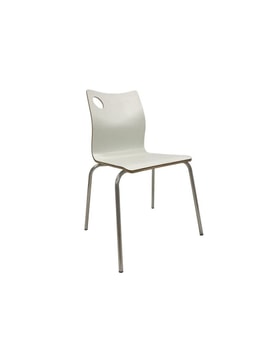 Silla Apilable Acero Inoxidable Color Blanco