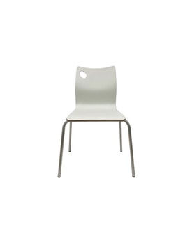 Silla Apilable Acero Inoxidable Color Blanco miniatura 2