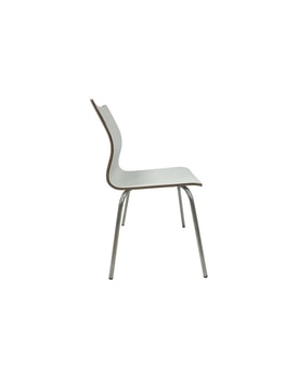 Silla Apilable Acero Inoxidable Color Blanco miniatura 3
