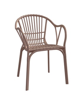 Sillón Apilable Marrón miniatura 1