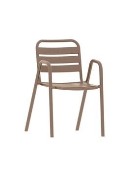 Sillón Apilable Marrón miniatura 1