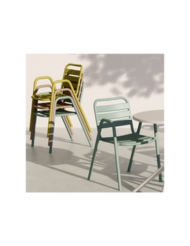 Sillón Apilable Marrón miniatura 2