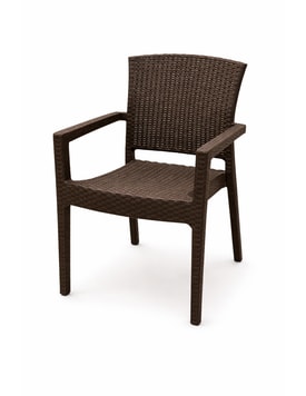 Sillón Apilable Marrón miniatura 2