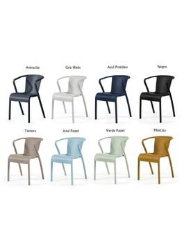 Sillón Apilable Color Tórtora miniatura 2