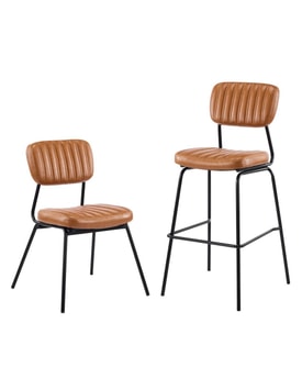 Silla Nuremberg Metal Similpiel Marrón miniatura 4