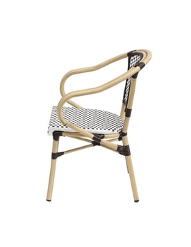 Sillón Apilable Blanco Marrón miniatura 3