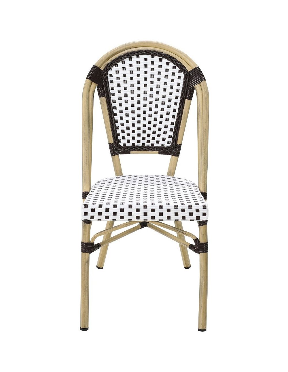 Silla Apilable Color Blanco Y Marrón