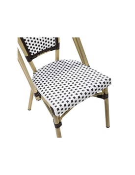 Silla Apilable Color Blanco Y Marrón miniatura 2