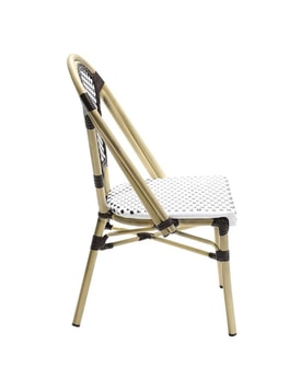 Silla Apilable Color Blanco Y Marrón miniatura 3