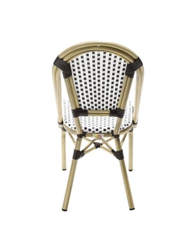 Silla Apilable Color Blanco Y Marrón miniatura 4