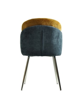 Silla Cromada Chenilla Azul Y miniatura 5