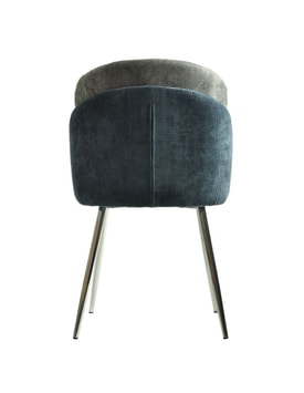 Silla Moderna Tapizada Chenilla Azul Y miniatura 5