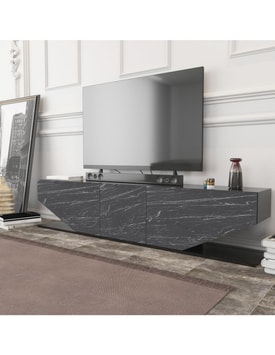 Mueble De Tv 3 Puertas Mármol