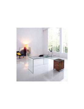 Conjunto De Oficina Mesa + Mesa Ala Cristal